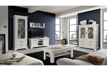 Hurlston TV-Benk 147 cm - Hvit - Møbler - TV- & Mediamøbler - TV benk & mediabenk