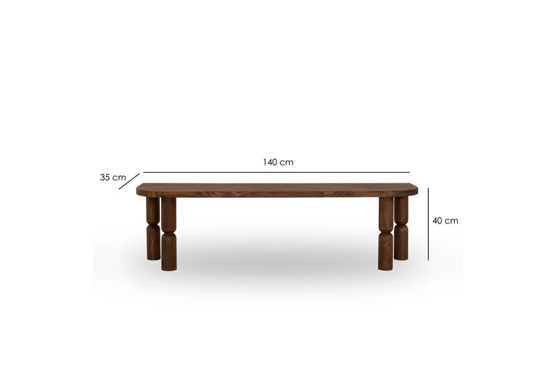 Ida TV-benk 140 cm - Valnøtt - Møbler - TV- & Mediamøbler - TV benk & mediabenk