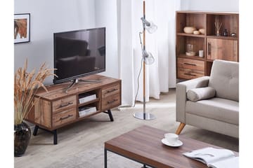 Illari Gulvstående TV-benk 127 cm med Oppbevaring i Lyst Tre - Brun - Møbler - TV- & Mediamøbler - TV benk & mediabenk