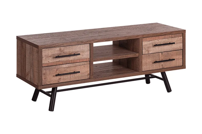Illari Gulvstående TV-benk 127 cm med Oppbevaring i Lyst Tre, Brun