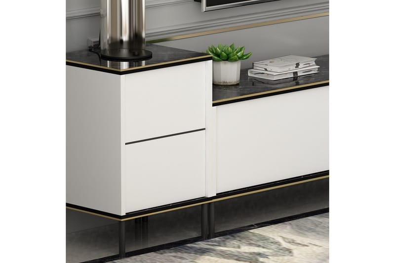 Imaj TV-benk 260 cm - Gull/Svart/Hvit - Møbler - TV- & Mediamøbler - TV benk & mediabenk