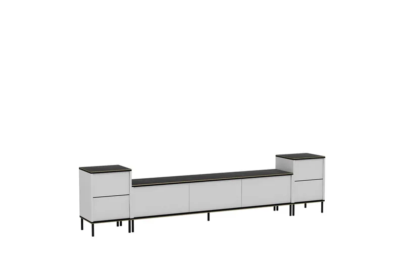 Imaj TV-benk 260 cm - Gull/Svart/Hvit - Møbler - TV- & Mediamøbler - TV benk & mediabenk