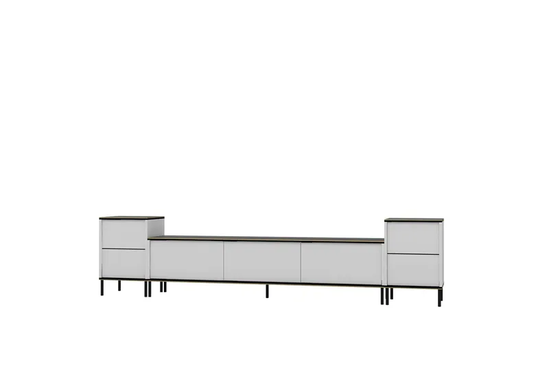 Imaj TV-benk 260 cm - Gull/Svart/Hvit - Møbler - TV- & Mediamøbler - TV benk & mediabenk