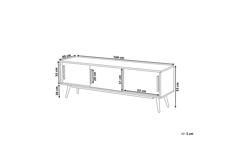 Indiana Tv-Benk 40x160 Cm - Hvit - Møbler - TV- & Mediamøbler - TV benk & mediabenk