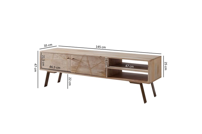 Innella TV-Benk 145 cm - Brun - Møbler - TV- & Mediamøbler - TV benk & mediabenk