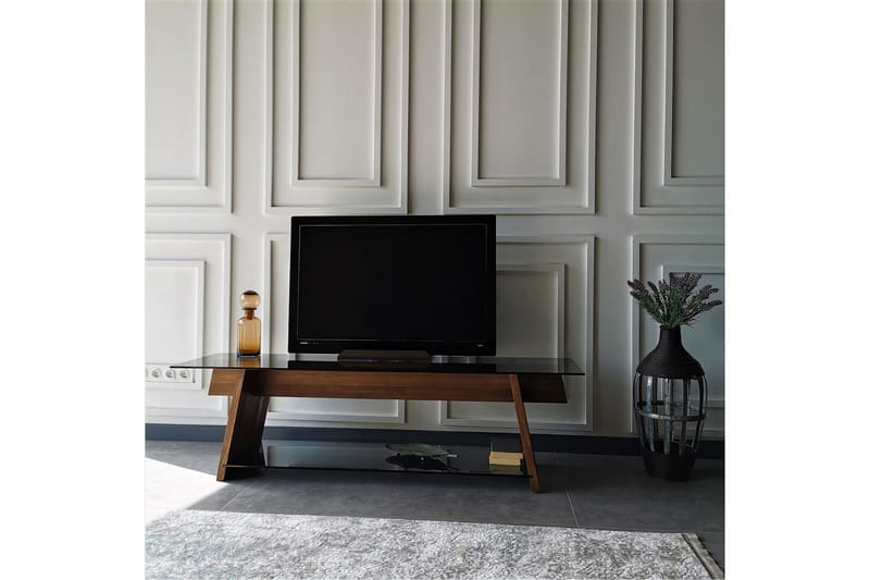 Jamerria TV-benk 158 cm - Valnøtt/Svart - Møbler - TV- & Mediamøbler - TV benk & mediabenk