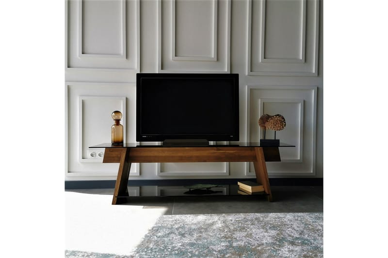 Jamerria TV-benk 158 cm - Valnøtt/Svart - Møbler - TV- & Mediamøbler - TV benk & mediabenk