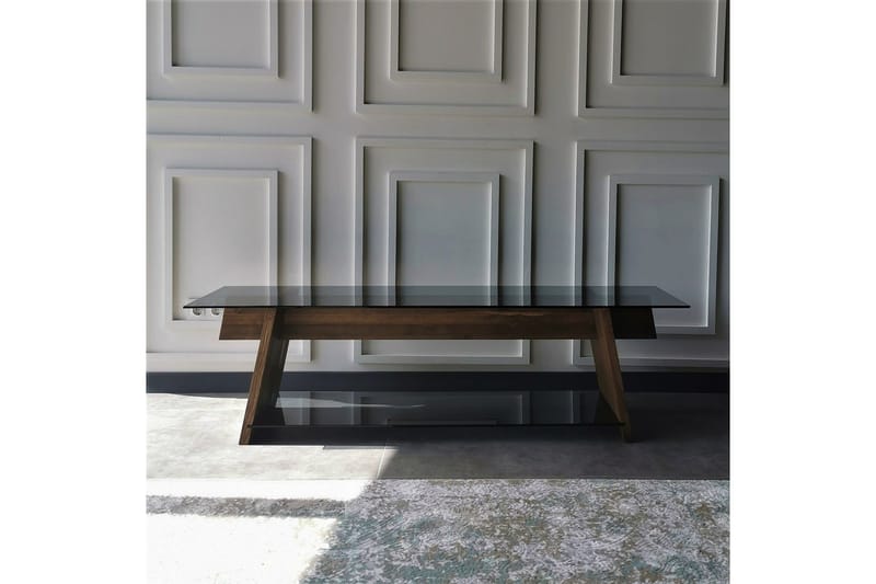 Jamerria TV-benk 158 cm - Valnøtt/Svart - Møbler - TV- & Mediamøbler - TV benk & mediabenk