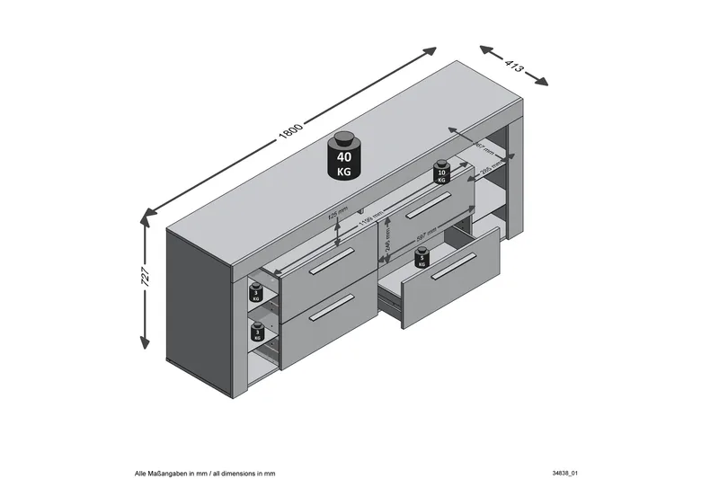 Jernae TV-Benk 180 cm - Brun - Møbler - TV- & Mediamøbler - TV benk & mediabenk