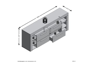 Jernae TV-Benk 180 cm - Brun - Møbler - TV- & Mediamøbler - TV benk & mediabenk