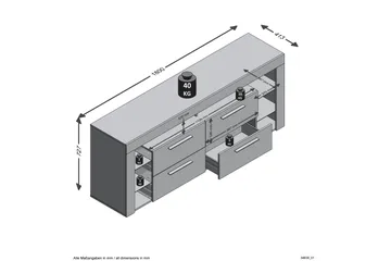 Jernae TV-Benk 180 cm - Hvit - Møbler - TV- & Mediamøbler - TV benk & mediabenk