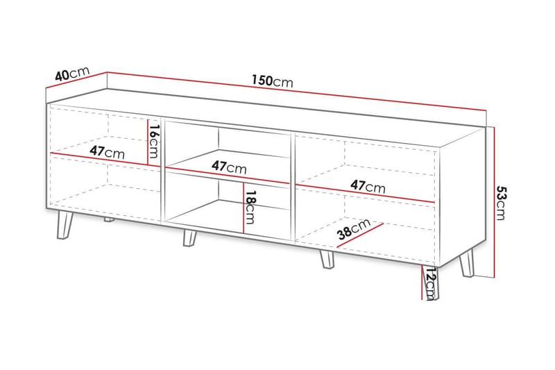 Juniskär Tv-bänk 40x52x150 cm Scandinavian Choice Vit - Møbler - TV- & Mediamøbler - TV benk & mediabenk