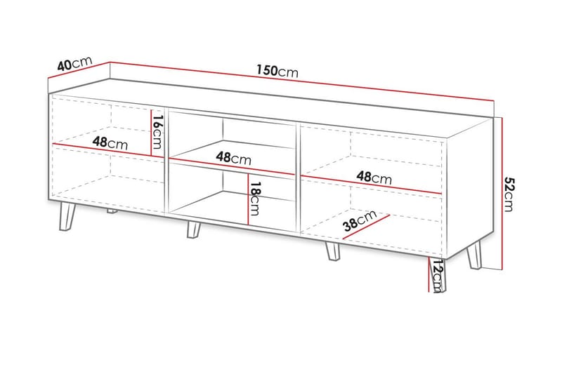 Juniskär Tv-bänk 40x52x150 cm Scandinavian Choice Vit - Møbler - TV- & Mediamøbler - TV benk & mediabenk