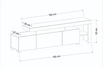 Jurukovo TV-benk 192 cm - Antrasitt - Møbler - TV- & Mediamøbler - TV benk & mediabenk