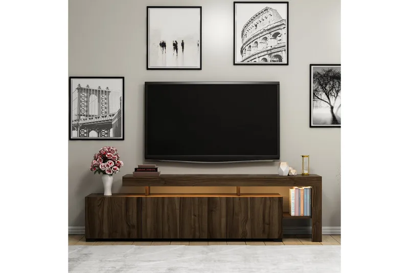 Jurukovo TV-benk 192x37 cm Brun - Møbler - TV- & Mediamøbler - TV benk & mediabenk