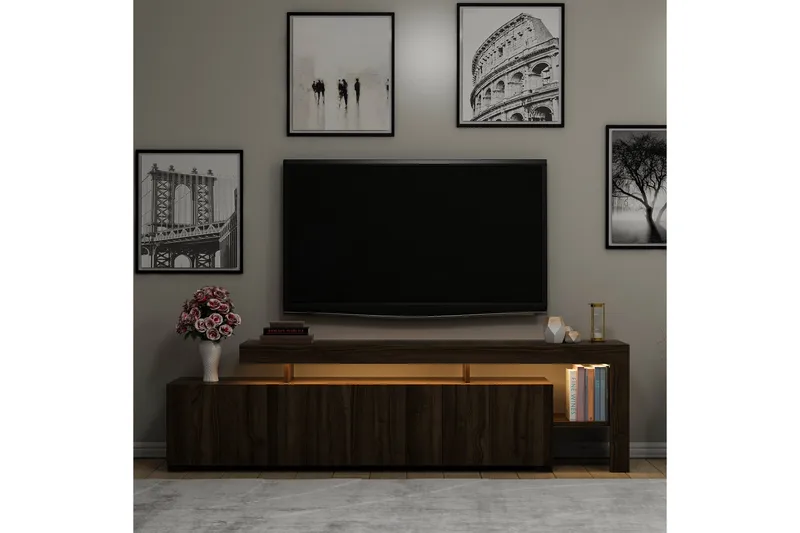 Jurukovo TV-benk 192x37 cm Brun - Møbler - TV- & Mediamøbler - TV benk & mediabenk