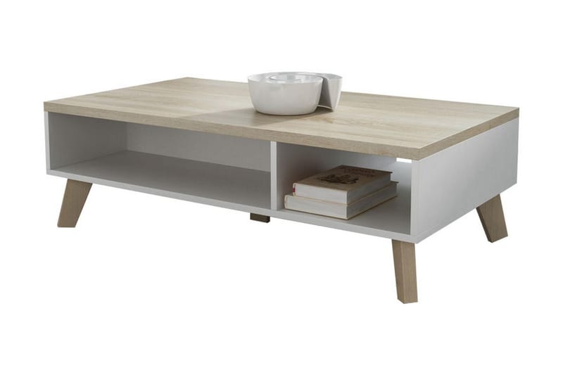 Kardos TV-benk 110 cm, Hvit/Eik