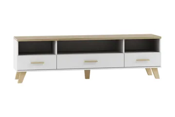 Kardos TV-benk 180 cm i Eik - Hvit|Beige - Møbler - TV- & Mediamøbler - TV benk & mediabenk