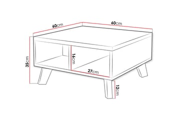 Kardos TV-benk 60 cm - Hvit/Eik - Møbler - TV- & Mediamøbler - TV benk & mediabenk