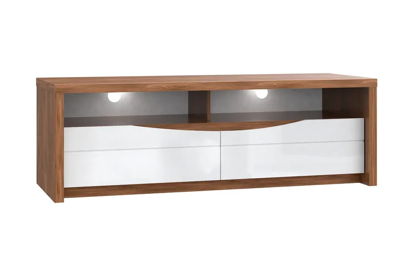 Keoisha TV-benk 148 cm, Brun/Hvit