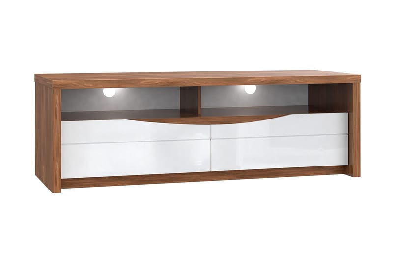 Keoisha TV-benk 148 cm, Brun/Hvit