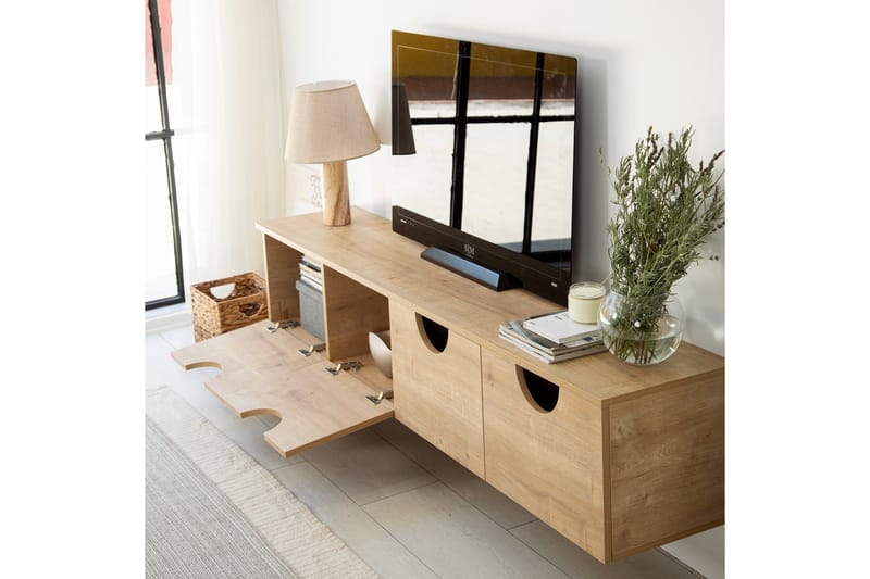 Khalidur TV-benk 180 cm - Eik - Møbler - TV- & Mediamøbler - TV benk & mediabenk