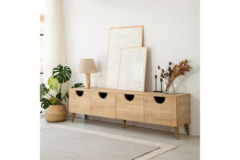 Khalidur TV-benk 180 cm - Eik - Møbler - TV- & Mediamøbler - TV benk & mediabenk