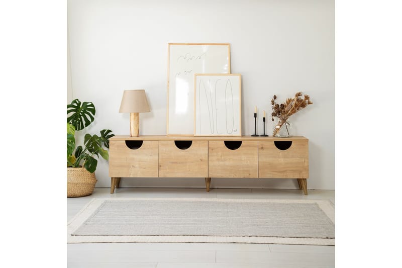 Khalidur TV-benk 180 cm - Eik - Møbler - TV- & Mediamøbler - TV benk & mediabenk