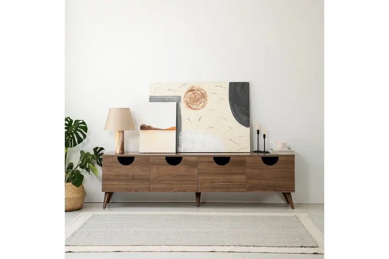 Khalidur TV-benk 180 cm - Valnøtt - Møbler - TV- & Mediamøbler - TV benk & mediabenk