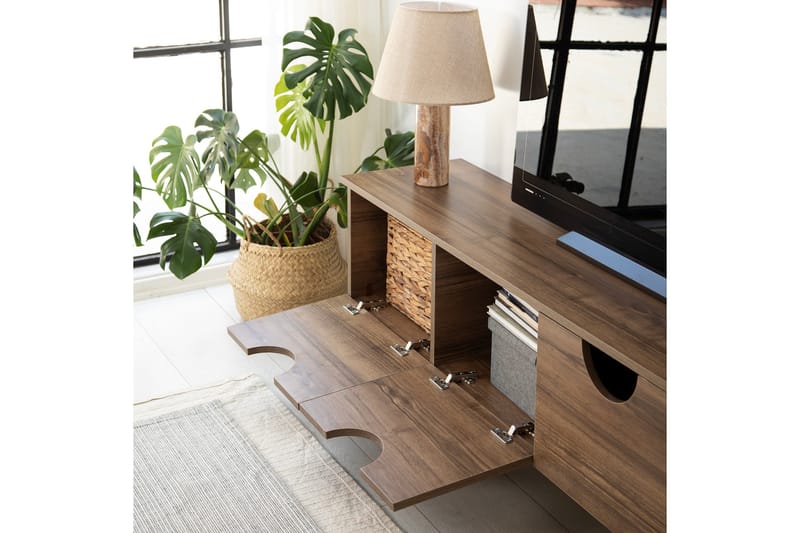 Khalidur TV-benk 180 cm - Valnøtt - Møbler - TV- & Mediamøbler - TV benk & mediabenk