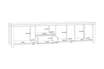 Konitsa Tv-benk 210 cm - Brun/Svart - Møbler - TV- & Mediamøbler - TV benk & mediabenk