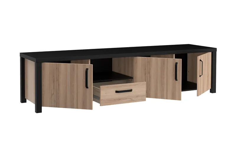 Konitsa Tv-benk 210 cm - Brun/Svart - Møbler - TV- & Mediamøbler - TV benk & mediabenk