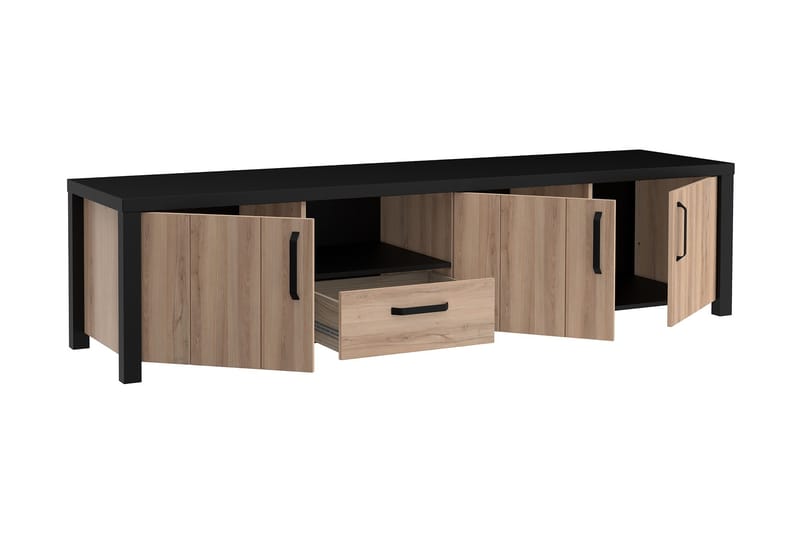 Konitsa Tv-benk 210 cm - Brun/Svart - Møbler - TV- & Mediamøbler - TV benk & mediabenk