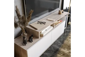 Lameyze Tv-benk 150 cm - Natur/Hvit - Møbler - TV- & Mediamøbler - TV benk & mediabenk