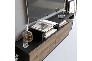 Lameyze Tv-benk 150 cm - Svart/Mørkebrun - Møbler - TV- & Mediamøbler - TV benk & mediabenk