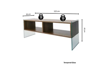 Lekkenne TV-benk 122 cm - Brun - Møbler - TV- & Mediamøbler - TV benk & mediabenk