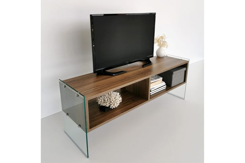 Lekkenne TV-benk 122 cm - Brun - Møbler - TV- & Mediamøbler - TV benk & mediabenk