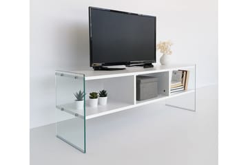 Lekkenne TV-benk 122 cm - Hvit - Møbler - TV- & Mediamøbler - TV benk & mediabenk