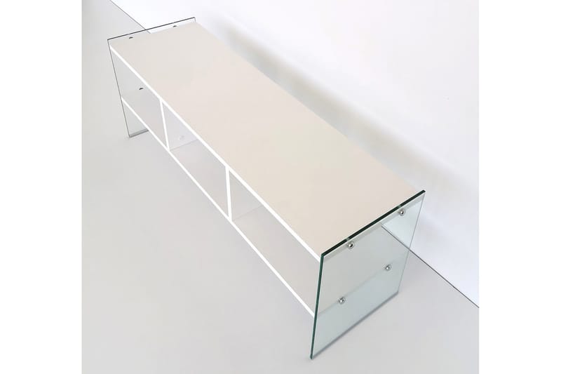 Lekkenne TV-benk 122 cm - Hvit - Møbler - TV- & Mediamøbler - TV benk & mediabenk