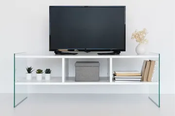 Lekkenne TV-benk 122 cm - Hvit - Møbler - TV- & Mediamøbler - TV benk & mediabenk