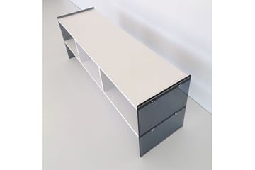 Lekkenne TV-benk 122 cm - Hvit/Grå - Møbler - TV- & Mediamøbler - TV benk & mediabenk