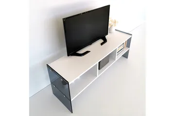 Lekkenne TV-benk 122 cm - Hvit/Grå - Møbler - TV- & Mediamøbler - TV benk & mediabenk