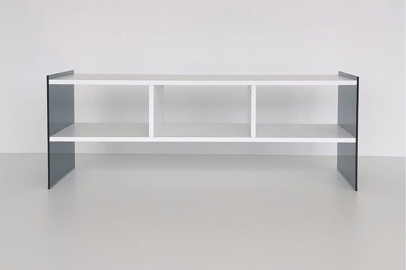 Lekkenne TV-benk 122 cm - Hvit/Grå - Møbler - TV- & Mediamøbler - TV benk & mediabenk