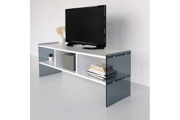 Lekkenne TV-benk 122 cm - Hvit/Grå - Møbler - TV- & Mediamøbler - TV benk & mediabenk