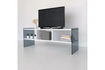 Lekkenne TV-benk 122 cm - Hvit/Grå - Møbler - TV- & Mediamøbler - TV benk & mediabenk