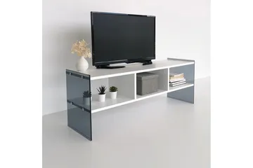 Lekkenne TV-benk 122 cm - Hvit/Grå - Møbler - TV- & Mediamøbler - TV benk & mediabenk