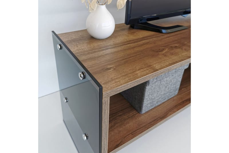 Lekkenne TV-benk 122 cm - Mørkebrun - Møbler - TV- & Mediamøbler - TV benk & mediabenk