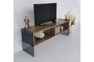 Lekkenne TV-benk 122 cm - Mørkebrun - Møbler - TV- & Mediamøbler - TV benk & mediabenk