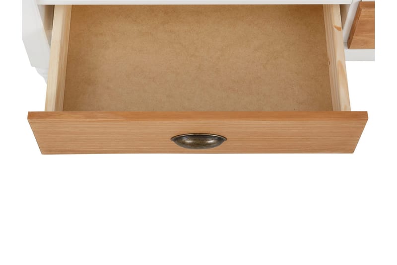 Lenham TV-benk 110 cm med Oppbevaring i Lys Tre - Hvit|Beige - Møbler - TV- & Mediamøbler - TV benk & mediabenk