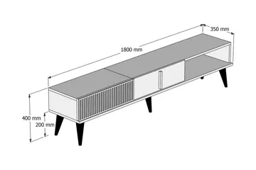 Lissione Tv-benk 180 cm - Mørkebrun/Hvit - Møbler - TV- & Mediamøbler - TV benk & mediabenk